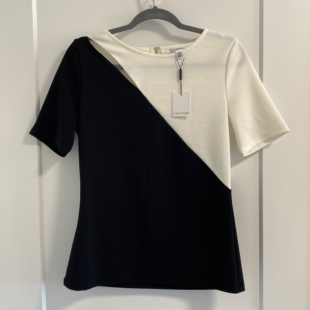 CALVIN KLEIN Colour Block Top, Small